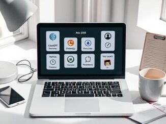 Using top Free AI Tools 2025 on a laptop to save time every day
