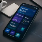 Top Fintech Apps 2025 displayed on a smartphone with budgeting, investing, and payment tools on screen, symbolizing modern financial management.